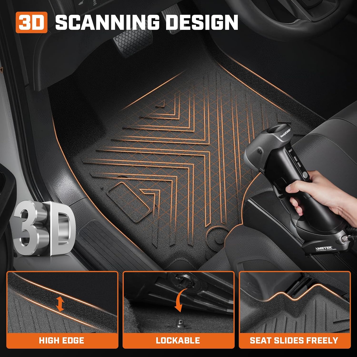 Mixsuper Floor Mat & Cargo Liner for Kia Soul 2020-2026(Including the lower Floor of the trunk),All Weather TPE Floor mat with Backrest and Door Sill Guards Soul Accessories,Anti-Slip Floor Liners Set
