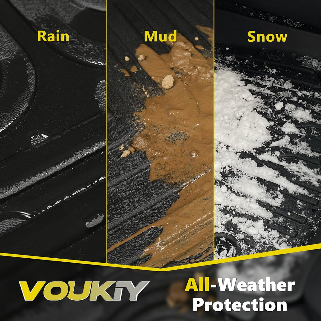 All Weather Car Floor Mats & Cargo Liner Set Fit for Hyundai Ioniq 5 Movable Console 2025-2026 (Limited Models) Floor Liners Trunk Liner Ioniq 5 Cargo Mat Accessories Black