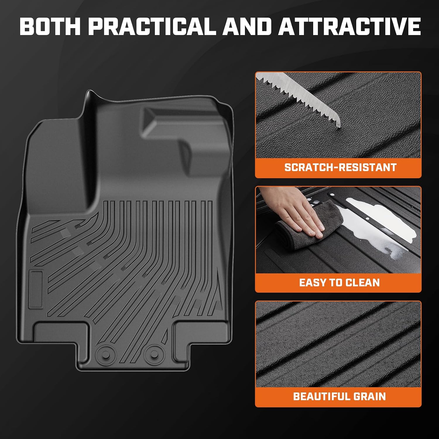 Mixsuper Floor Mat & Cargo Liner for Nissan Pathfinder 2022-2026 8 seat,All Weather TPE Floor mat with Backrest and Door Sill Guards Pathfinder Accessories,Anti-Slip Floor Liners Set, Black