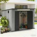 Domi 6x9FT Lean to Resin Shed, Plastic Outdoor Storage Shed with Carpet, Outside Storage Building for Garden Tools, Bike, Lawn Mower, Yard
