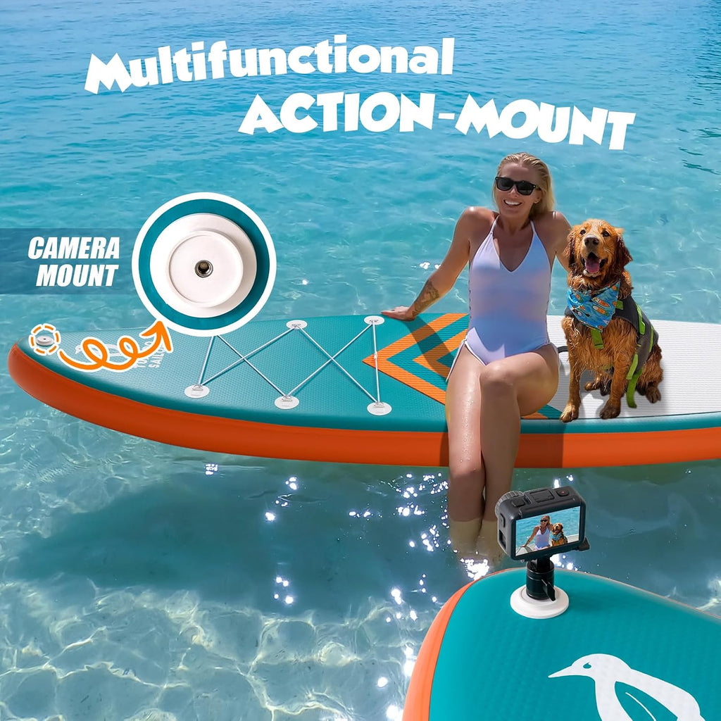 Tuxedo Sailor 10'6'/11' Inflatable Stand Up Paddle Board with SUP Accessories, Anti-Slip EVA Deck and Large Fin, Paddle Boards for Adults & Youth of All Skill Levels