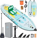 ZLX 11'6''x42'' Extra Wide Inflatable Fishing Paddle Board for Adults- Stable Non-Slip Deck Pad, Dual Reinforced Sides & Quiet Glide, 400lb Capacity SUP, Rod Mount, Camera Mount