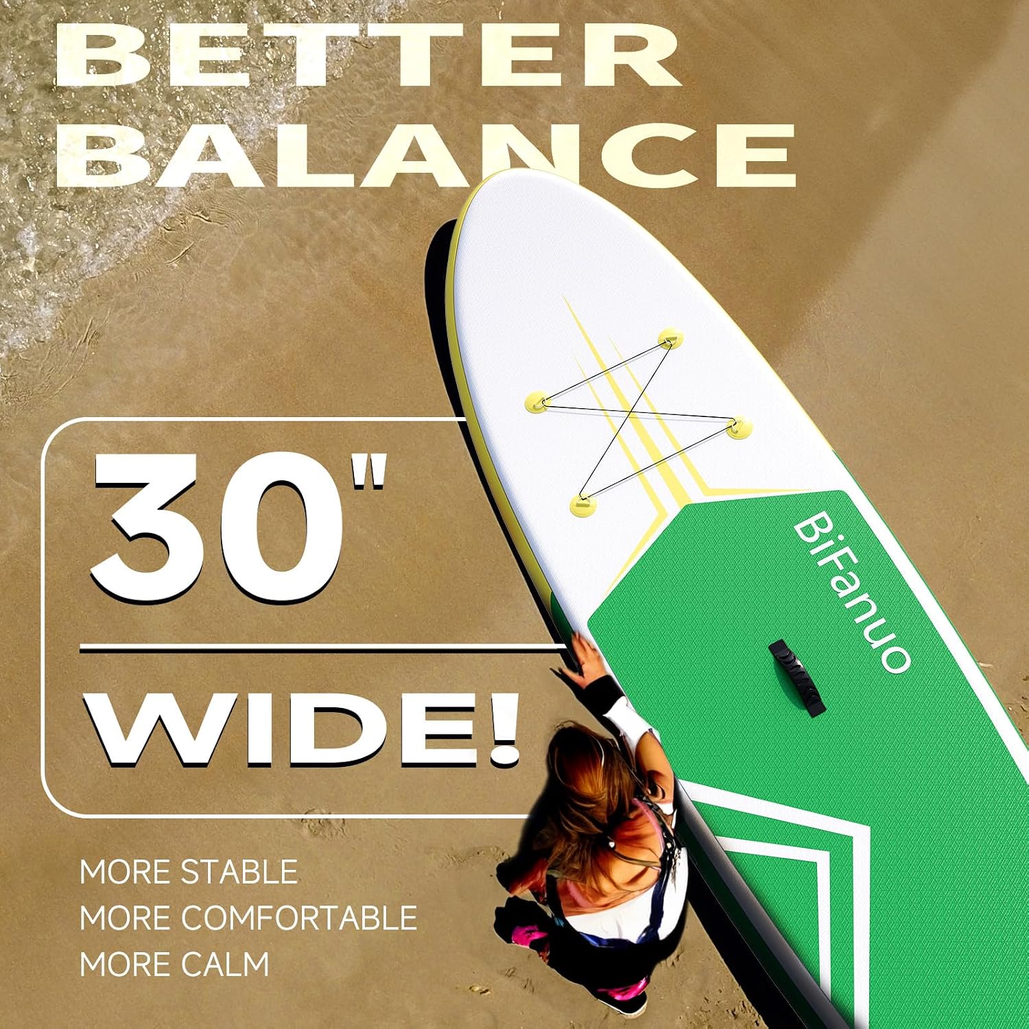 Bifanuo Inflatable Stand Up Paddle Board with SUP Accessories and Backpack
