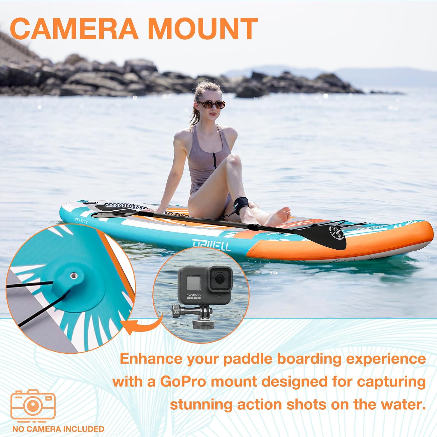 UPWELL 10'6'/11'/11'6' Inflatable Paddle Board, Stand Up Paddlboard for Youth & Adults, Stable Design, Premium SUP Accessories, Backpack, Leash, Hand Pump, Fins