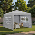 10x10FT Canopy Tent, Outdoor Gazebo Pop up Canopy with 4 Removable Sidewalls & 2 Windows, Patio Camping Shade Canopy with 4 PCS Weight Sand Bag & Carry Bag, Ideal for Parties Events, Grey