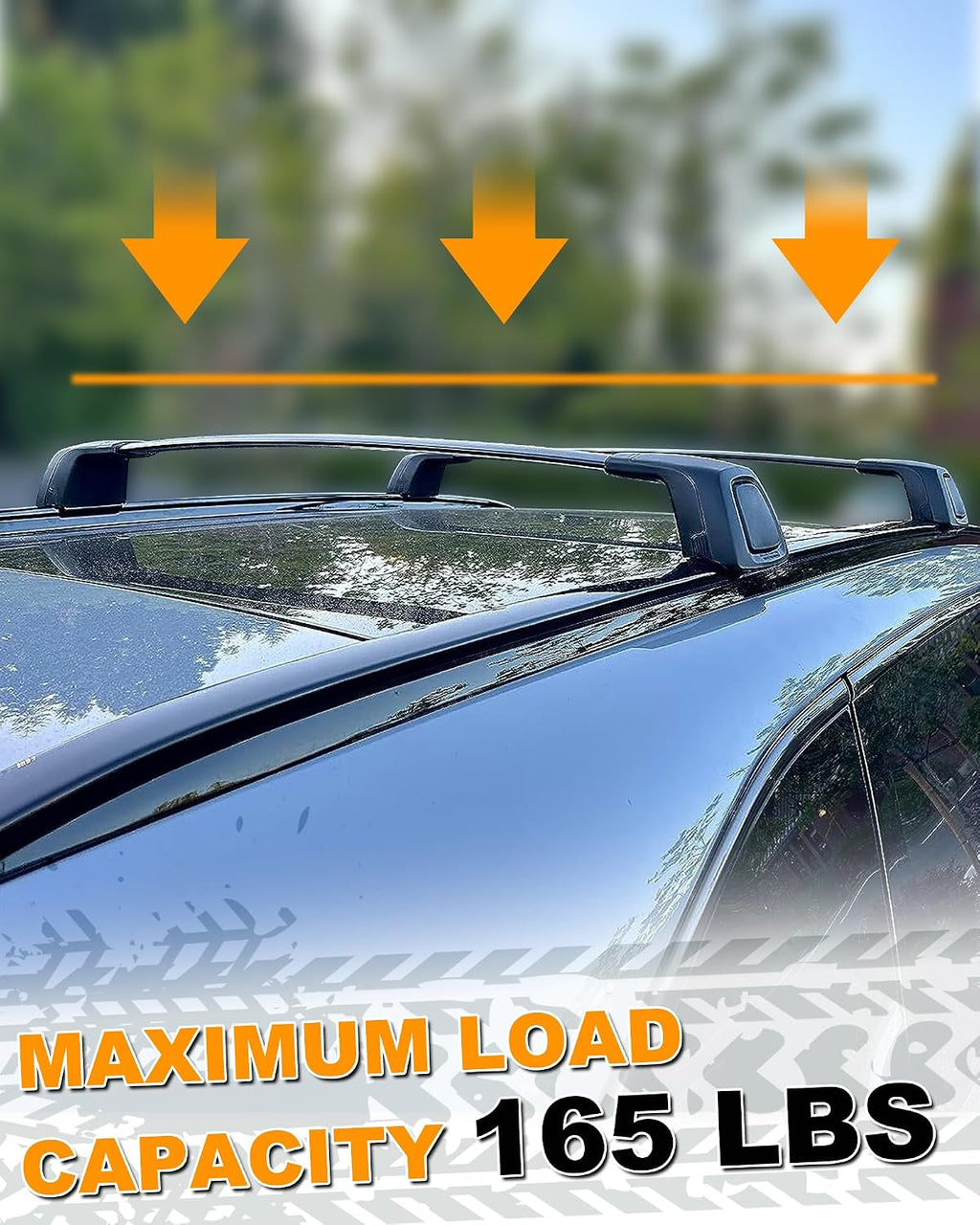 Upgraded Crossbar Fit for Hyundai Santa Fe 2019-2023 Anti-Theft Roof Rack Rail Cross Bars for Luggage Kayak Ski Bike Snowboard Skiboard Cargo Carrier 165lbs Capacity