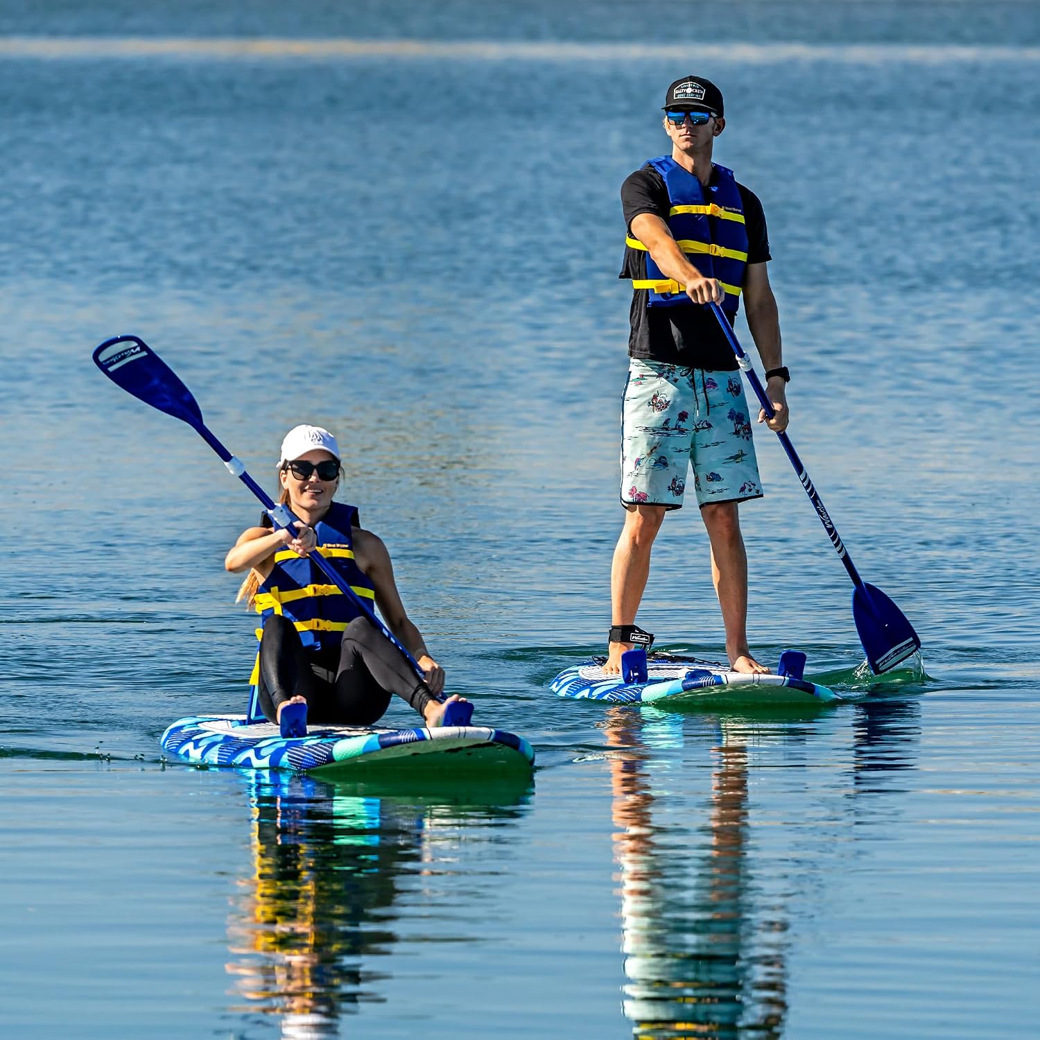 WAVESTORM 9ft6 SUP Kayak Hybrid Stand Up Paddleboard Foam Soft Top SUP for Adults and Kids of All Levels of Paddling Kayak,Blue