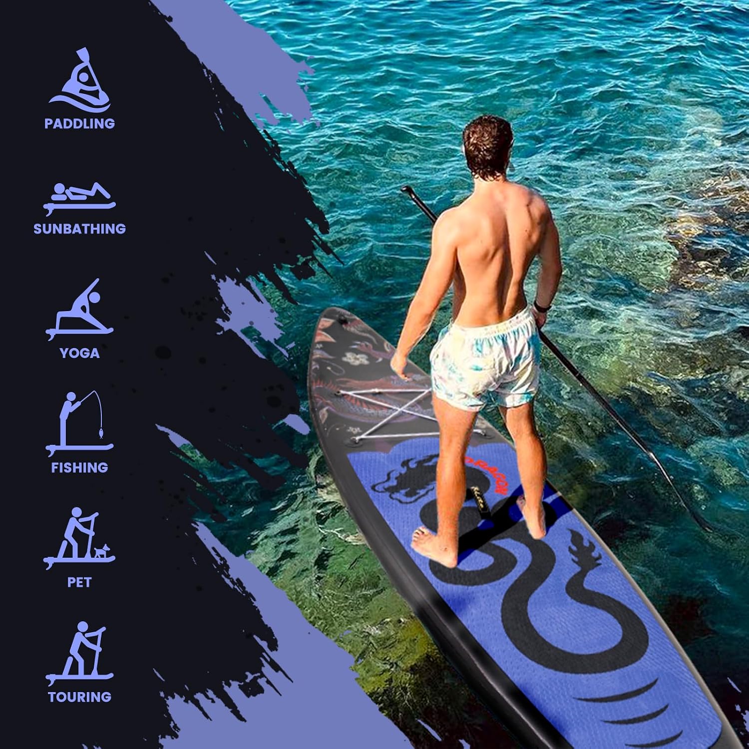 FEATH-R-LITE Inflatable Ultra-Light 10'×30''/10'6''×33'' Stand Up Paddle Board for All Skill Levels with Premium SUP Paddleboard Accessories,Non-Slip Comfort Deck for Youth & Adults