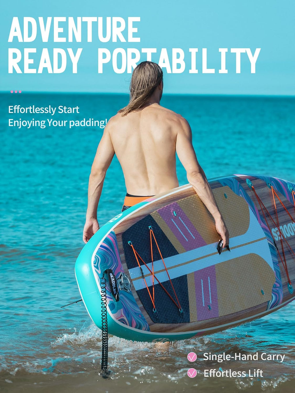 11' Inflatable Stand Up Paddle Board – Extra Wide SUP for Adults & Kids of All Skill Levels, Stable Paddleboard with Pump, Fins, Backpack, Accessories & Waterproof Phone Pouch