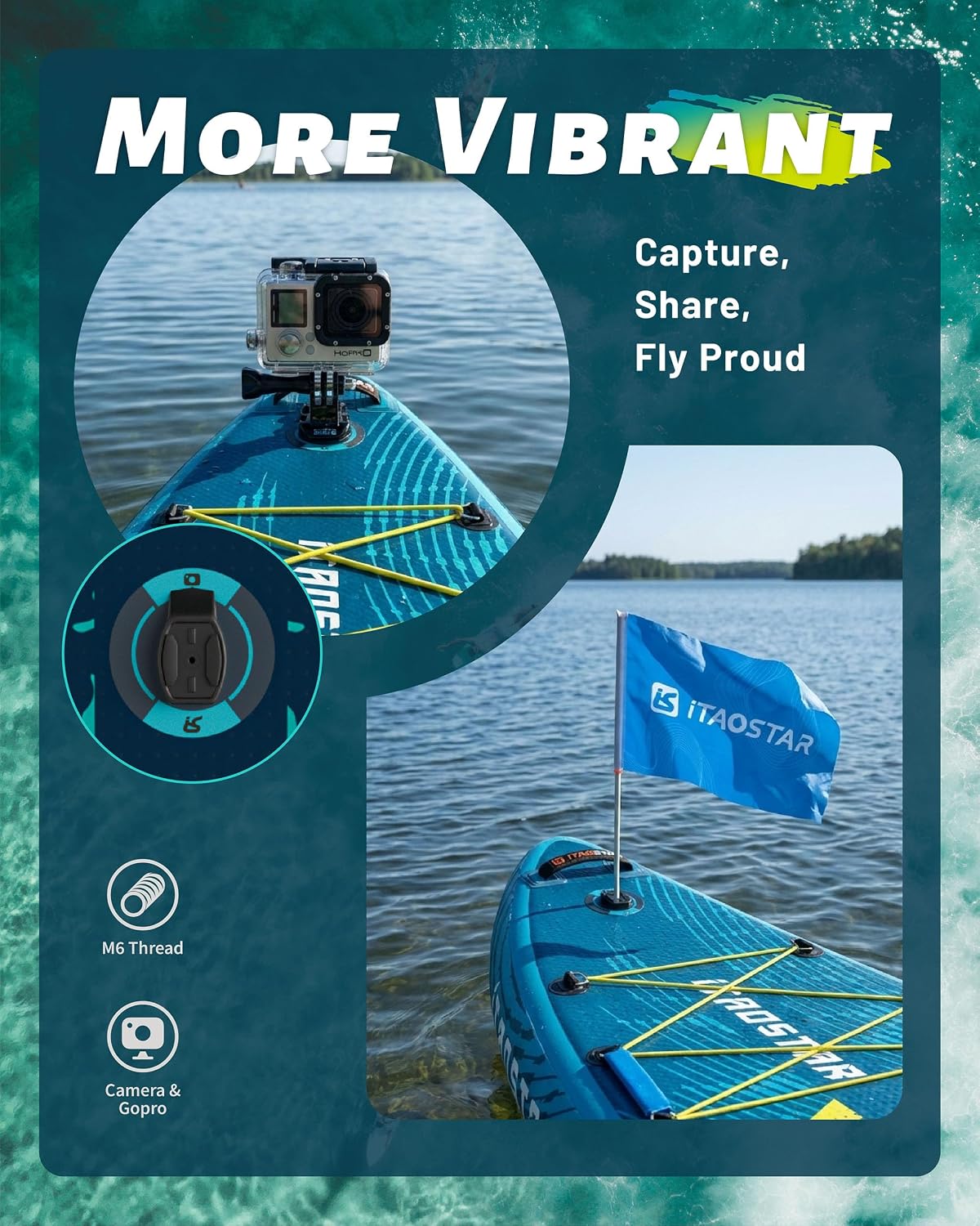 iTAOSTAR Lead 12' × 35' / 11' × 33' Stand Up Paddle Board Inflatable, Extar Wide SUP Board with 5 Fins Stable Design for Adults, Youth, All Skill Levels, Lakes, Oceans