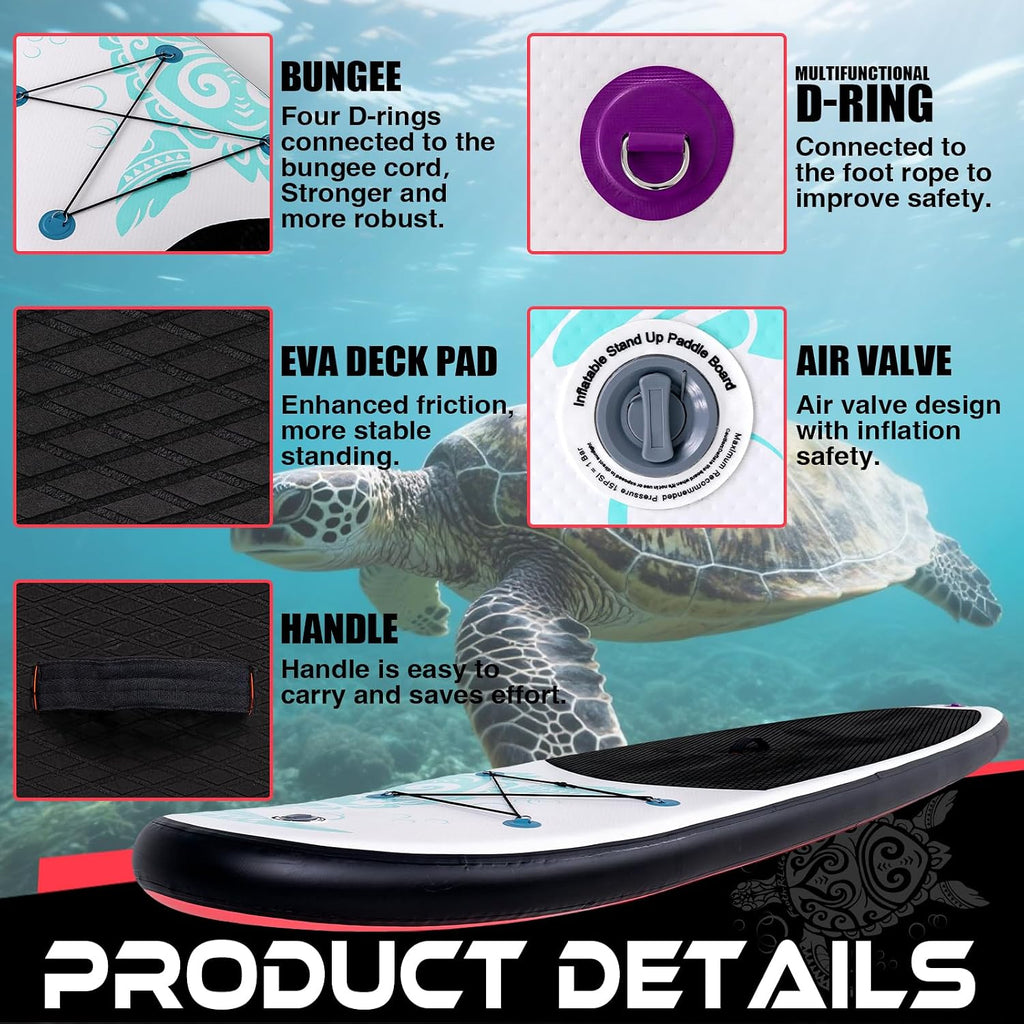 FunWater Inflatable Stand Up Paddle Board with Premium SUP Paddleboard Accessories, Anti-Slip EVA Deck, 11'6''/11'/10'6'' Paddle Boards for Adults & Youth of All Skill Levels
