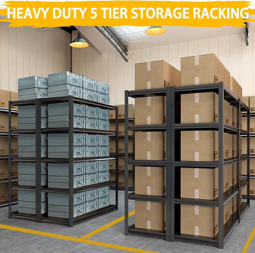 Heavy Duty Garage Shelving Units and Storage, 3000LBS 5 Adjustable Levels, 48″W Metal Shelving for Garage, 72″H Standing Shelf Units, Storage Rack for Garage Organization, 3Pack