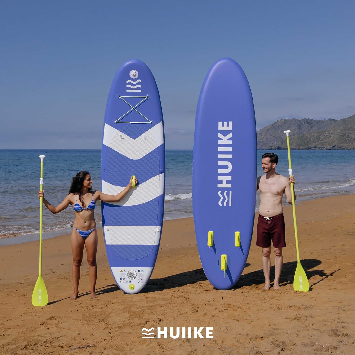 HUIIKE Inflatable Paddle Board for Adults with Accessories Included, Oar, Fins, Pump. Stand Up Paddleboard Great Stability and Resistance. 10' x 33' x 5.9', Maximum Load 286 lb