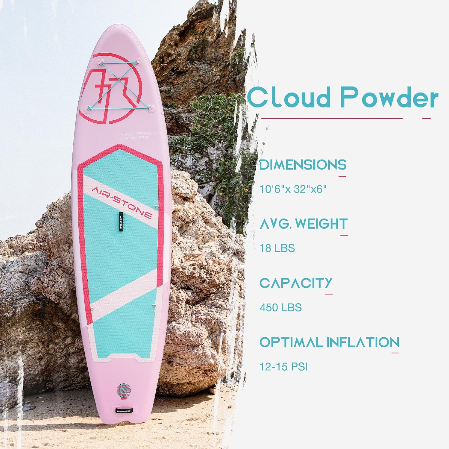 AIR-STONE 10'6' 450 lb Capacity，Inflatable Stand Up Paddle Board with sup Accessories Including Backpack, Repairing Kits, Non-Slip Deck, Leash, 3 Fins, Paddle and Hand Pump