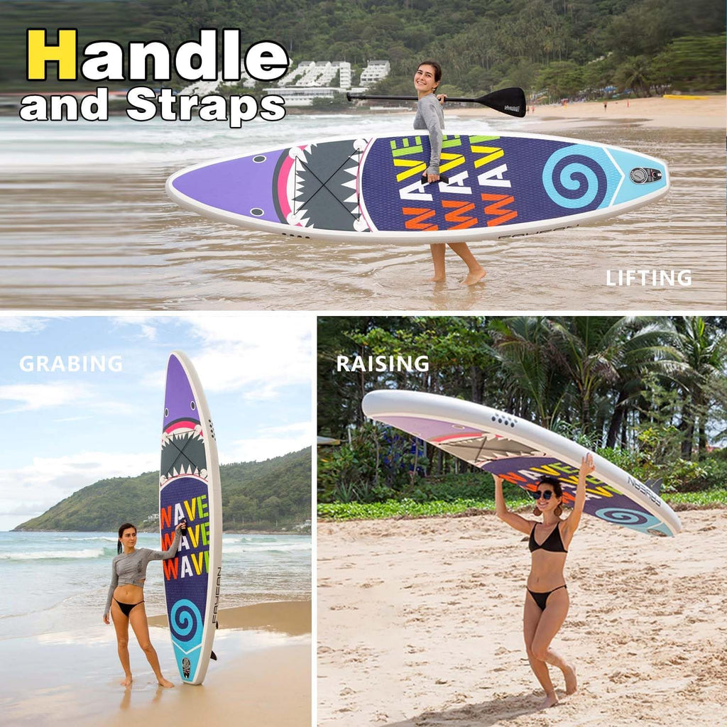Inflatable Paddle Board,Extra Wide 10.6'/11' Stand Up Paddle Board with Sup Accessories,400lbs Capacity for Family with Safety Leash, All Skill Levels Sup for Yoga,Fishing,Surfing