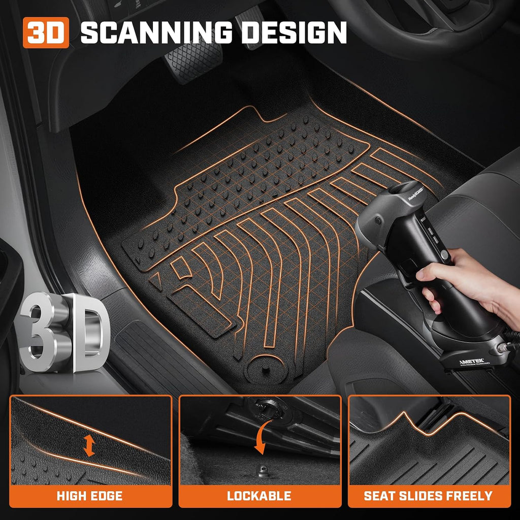 Mixsuper Floor Mat & Cargo Liner for Honda CRV 2017-2022(Not for Hybrid),All Weather TPE Floor mat with Backrest and Door Sill Guards CRV Accessories,Anti-Slip Floor Liners,Heavy Duty Car Mat,Black