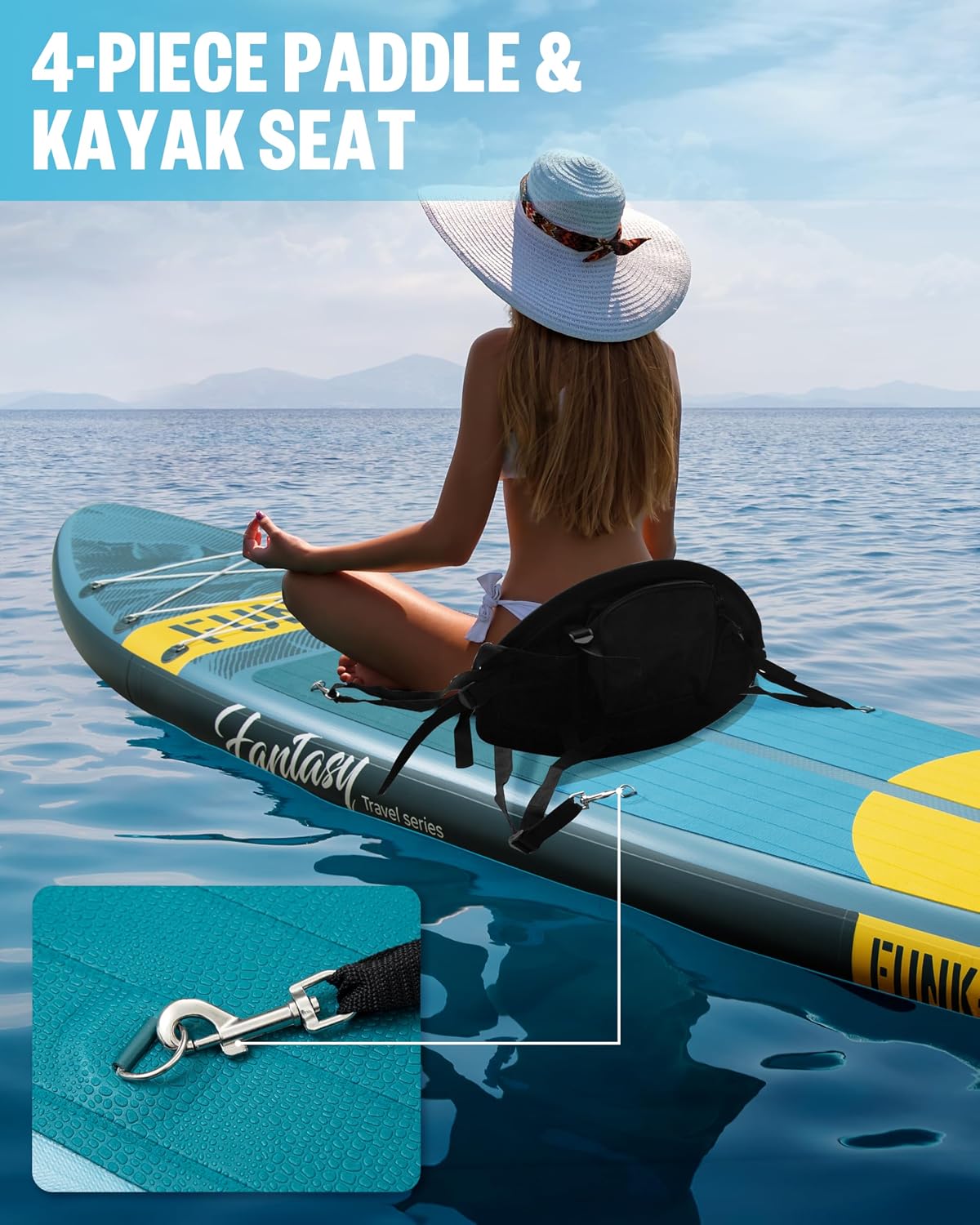 11'×34'×6' Extra Wide Inflatable Stand Up Paddle Board, Sup Board with Removable Fins, Backpack, Floating Paddle, Safety Leash, Floating Phone Case for Adults & Youth of All Skill Levels