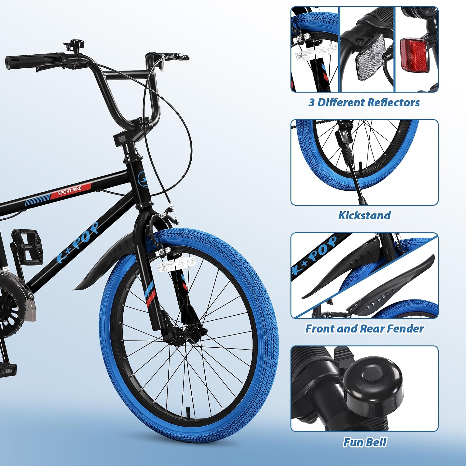 20 Inch Kids Bike BMX Style Bike, Girls Boys Bikes Ages 8-12, Single Speed Kids Bicycle for Boys Girls, Lightweight Boys Bike with Adjustable Seat, Multiple Colors