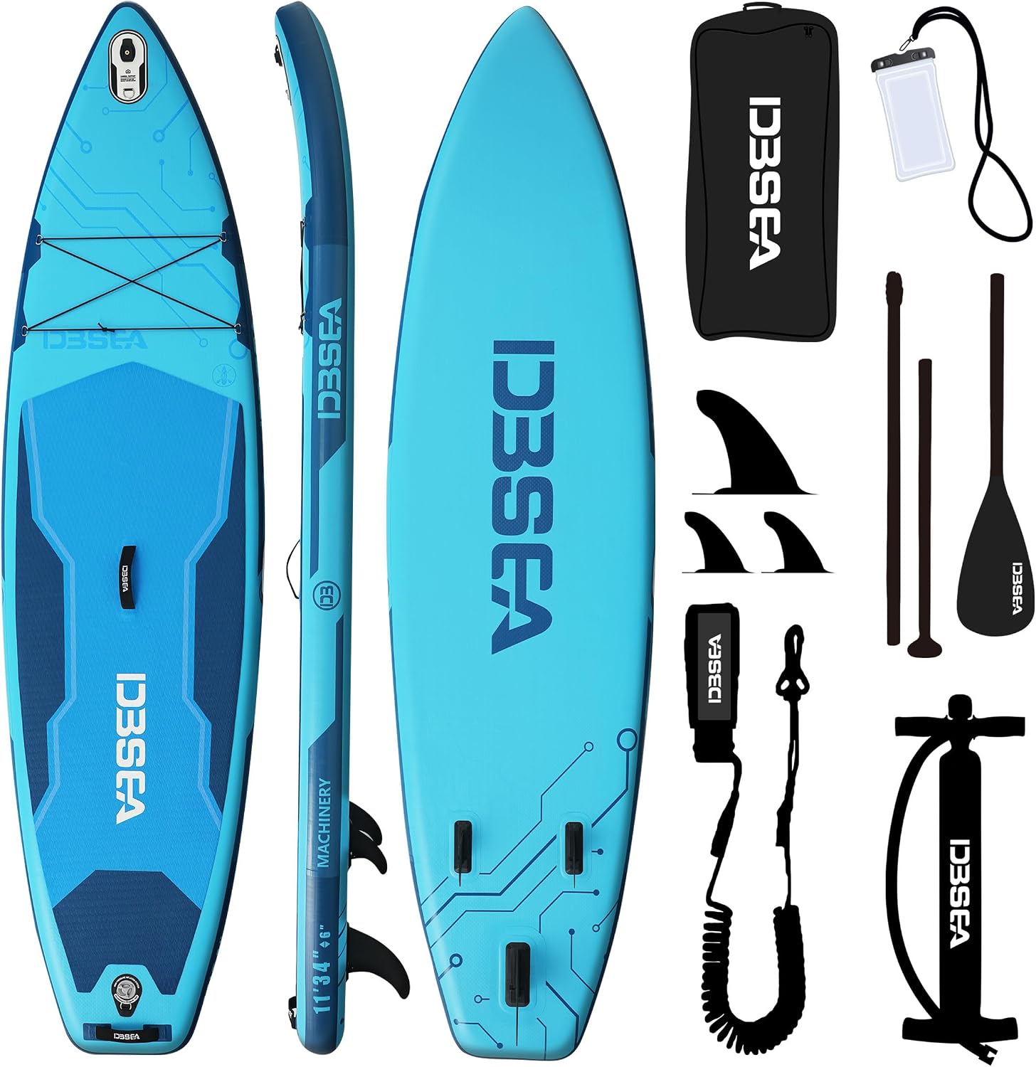 11 ft Inflatable Paddle Board with SUP Accessories, Non Slip EVA Deck, Extra Long Extra Wide iSUP, All Around Stand Up Paddle Board for Adults & Youth