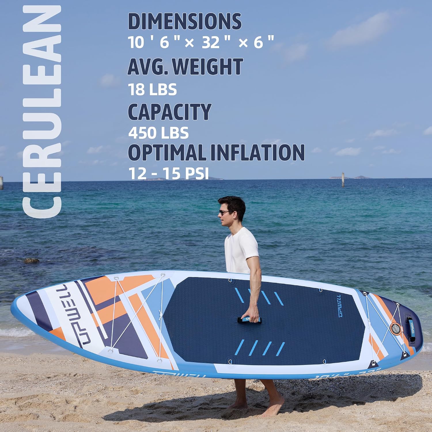 UPWELL 11'6'/11'2'/11'/10'8'/10'6'/10'2' Inflatable Stand Up Paddle Board with sup Accessories Including Backpack, Repairing Kits, Non-Slip Deck, Leash, 3 Fins, Paddle and Hand Pump