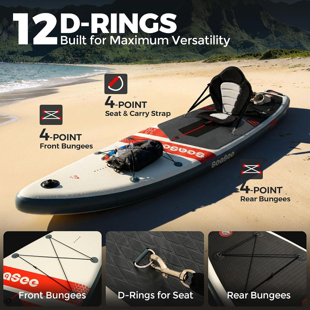Inflatable Stand Up Paddle Board Includes Paddle, Dual Action Pump, and Accessories 11ft Lightweight iSUP, 33'*6' Wide Stable Design, Anti-Slip EVA Deck, Paddle Board for Adults