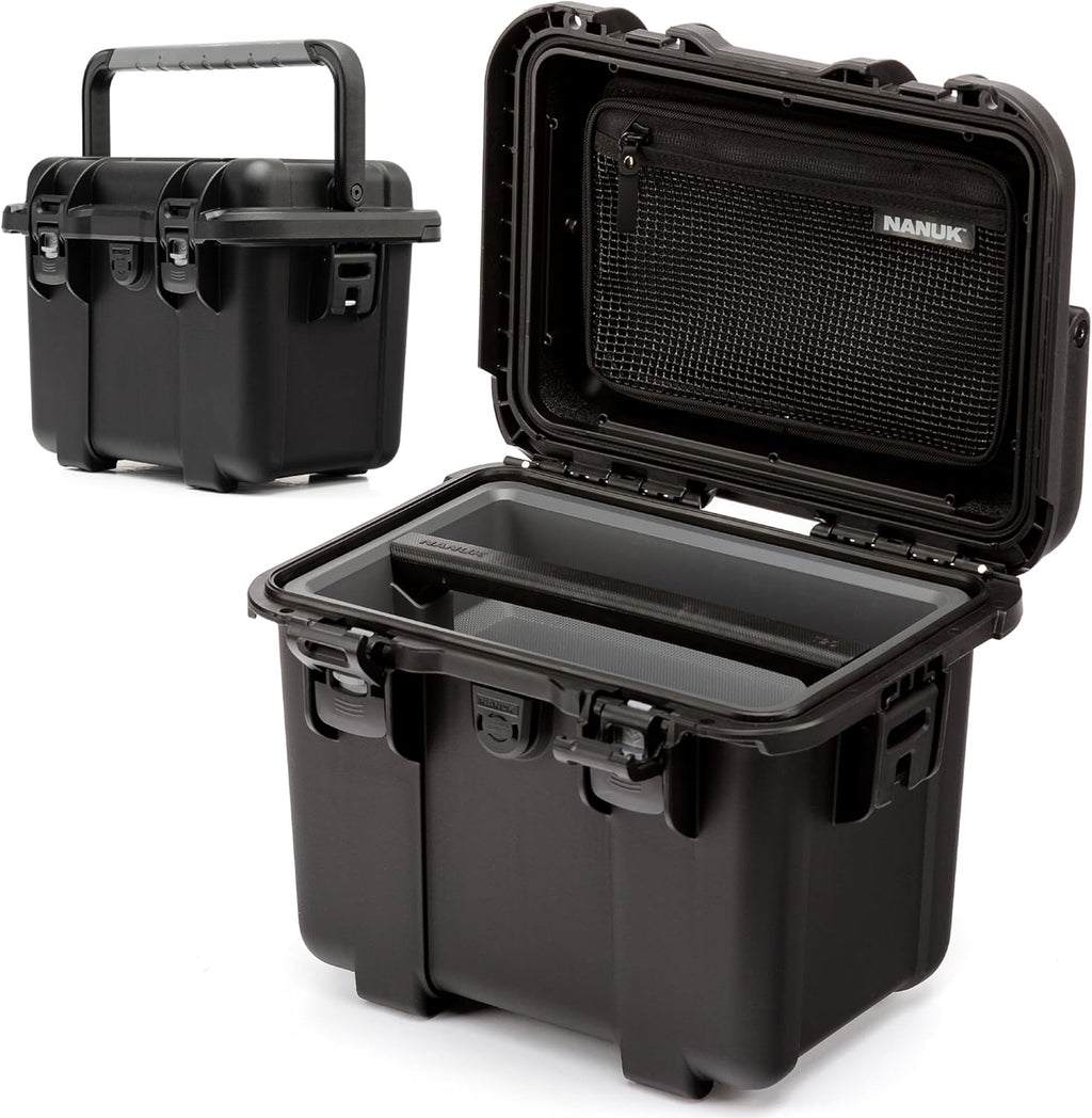 NANUK Trail 10-11.2L (3-Gallon) Waterproof Storage Box – Modular & Compact Cargo Case for Camping, Fishing, Hunting & Outdoor Storage – Dustproof and Impact Resistant (12.9' x 9.7' x 10.3') – Black