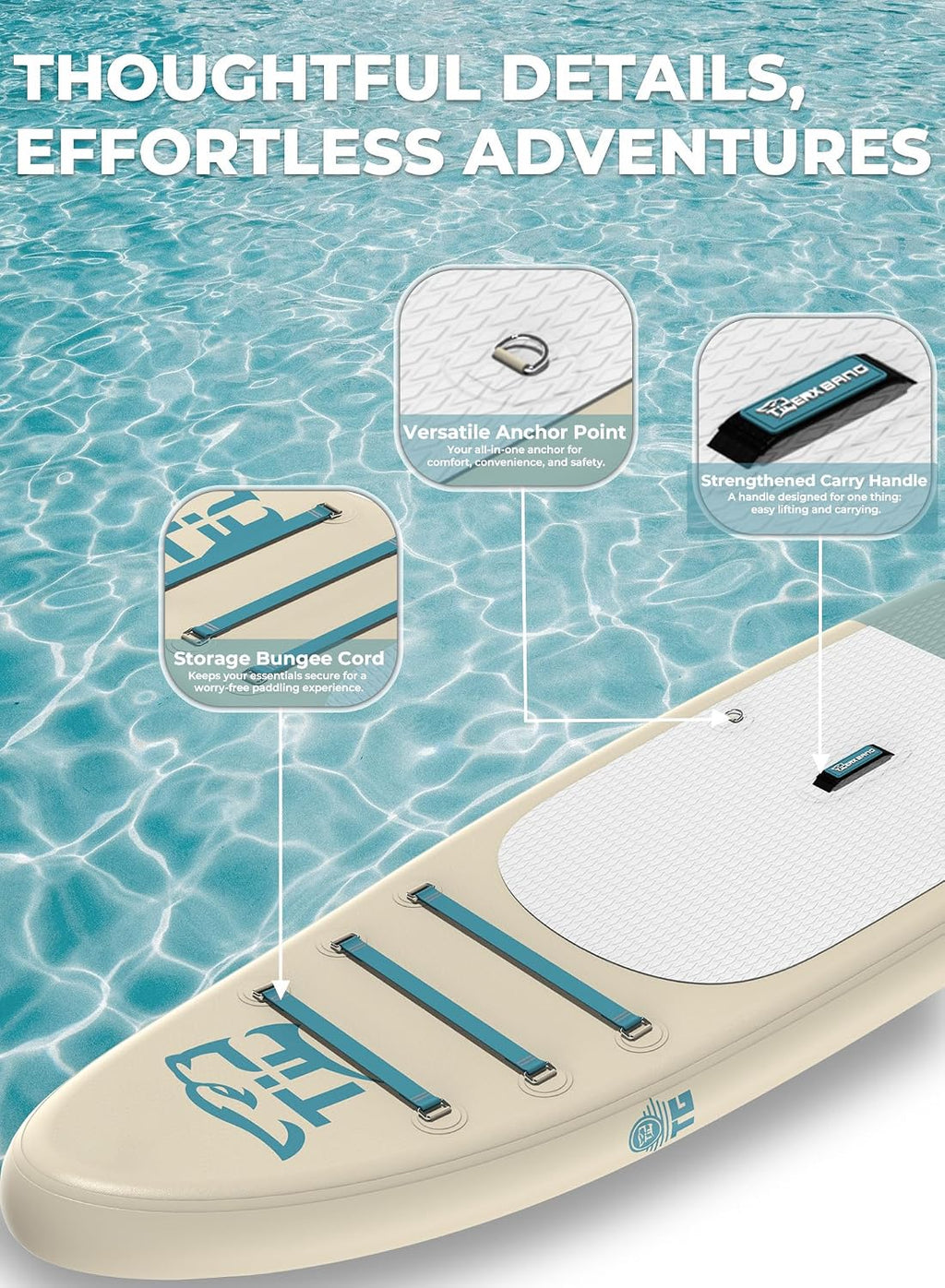 TIGERXBANG 11'6'/11'/10' Inflatable Paddle Board with Complete Accessories, Versatile Premium Paddle Boards for Adults/Youth, Stand Up Paddle Board Polar/Wave/Sunny Wave Collection
