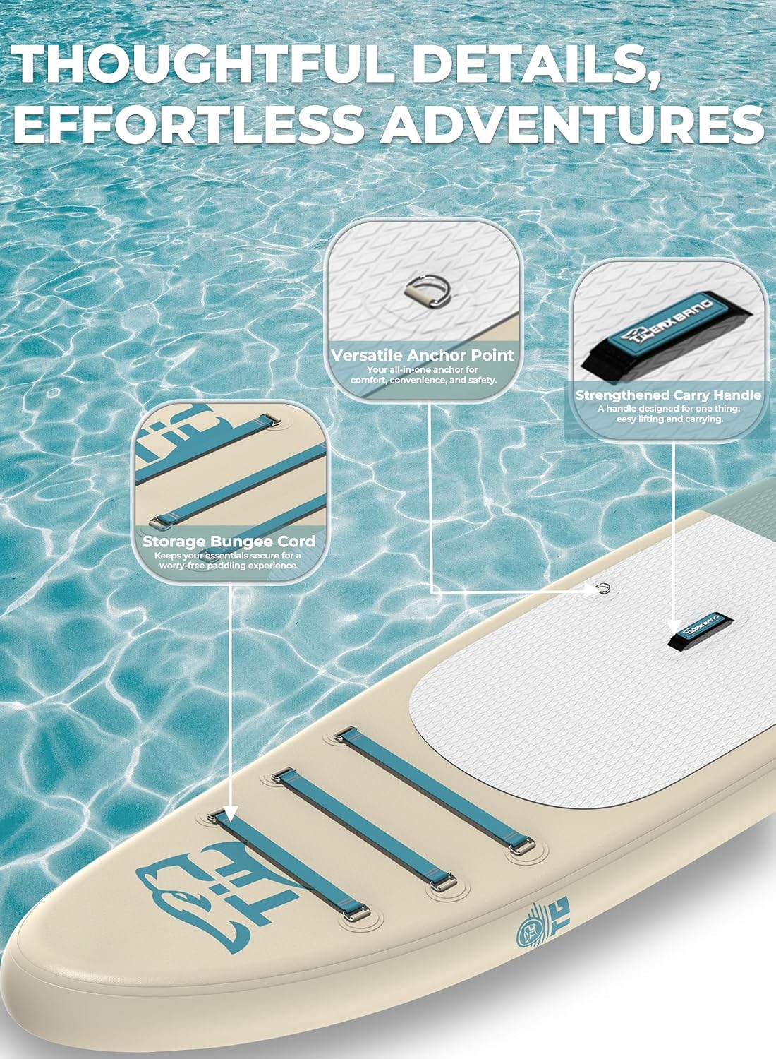 TIGERXBANG 11'6'/11'/10' Inflatable Paddle Board with Complete Accessories, Versatile Premium Paddle Boards for Adults/Youth, Stand Up Paddle Board Polar/Wave/Sunny Wave Collection
