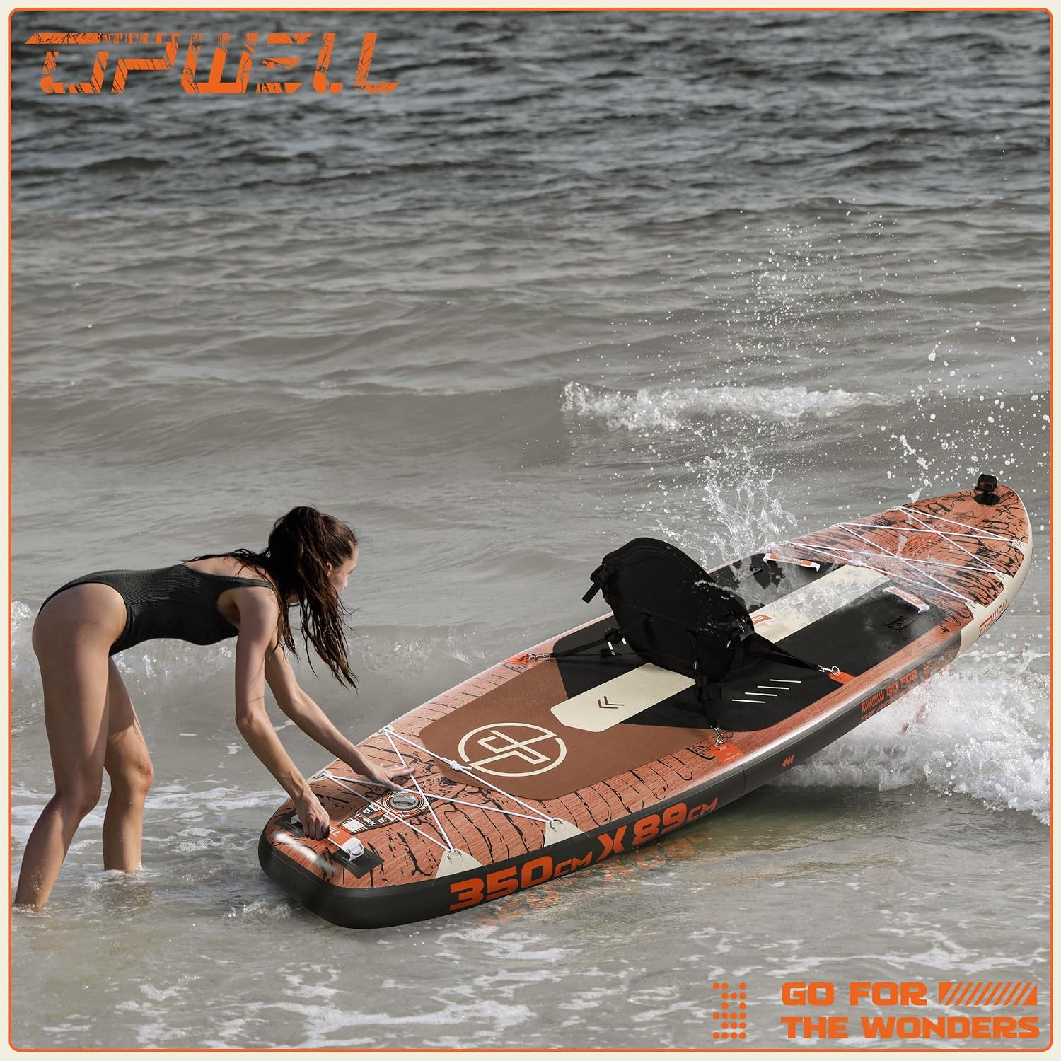 UPWELL 10'6'/11'/11'6' Inflatable Paddle Board, Stand Up Paddlboard for Youth & Adults, Stable Design, Premium SUP Accessories, Backpack, Leash, Hand Pump, Fins