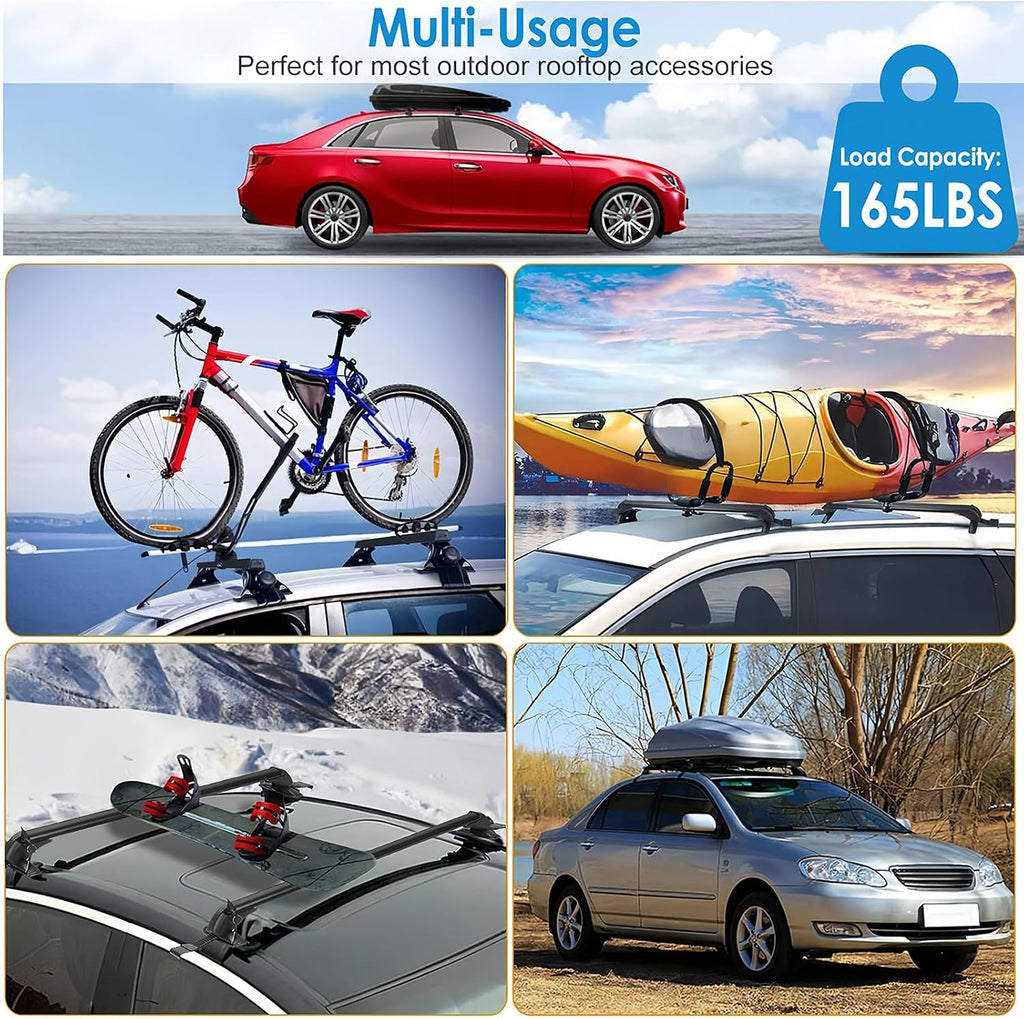 Roof Rack Cross Bars for Palisade SE SEL XRT Limited 2019-2025, Aluminum Car Cross Bar Luggage Rack with Adjustable Window Frame & Anti-Theft Design, 165LBS Max Load