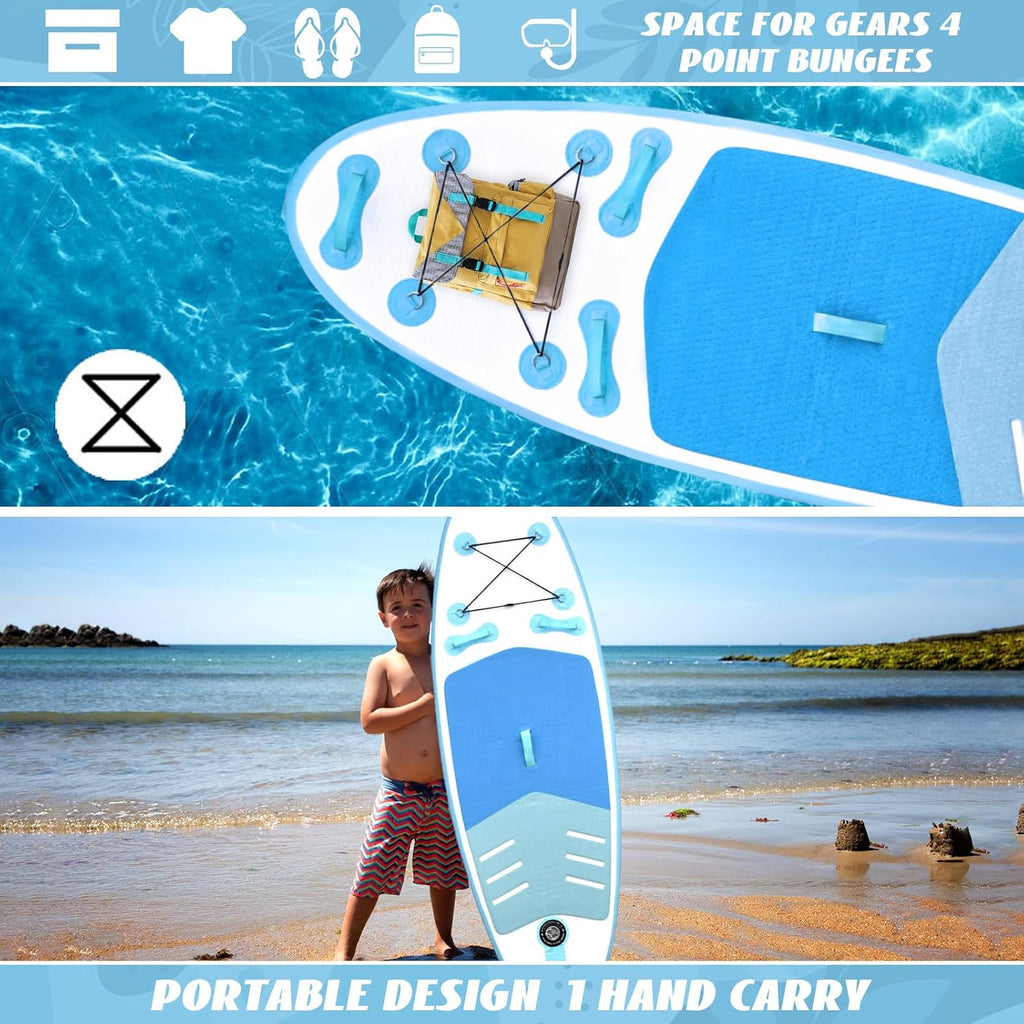 Kids Inflatable Stand Up Paddle Board, Kids Paddle Board with SUP Accessories, Anti-Slip EVA Deck, 7'6''Child SUP for Kids & Youth