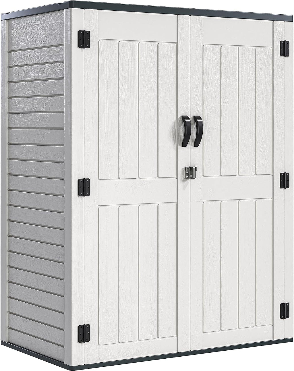 YITAHOME 59 Cuft Outdoor Tall Storage Shed, Waterproof Vertical Resin Shed for Garden, Garage, Patio, Lockable Tool Storage, No Shelves Included, Light Gray