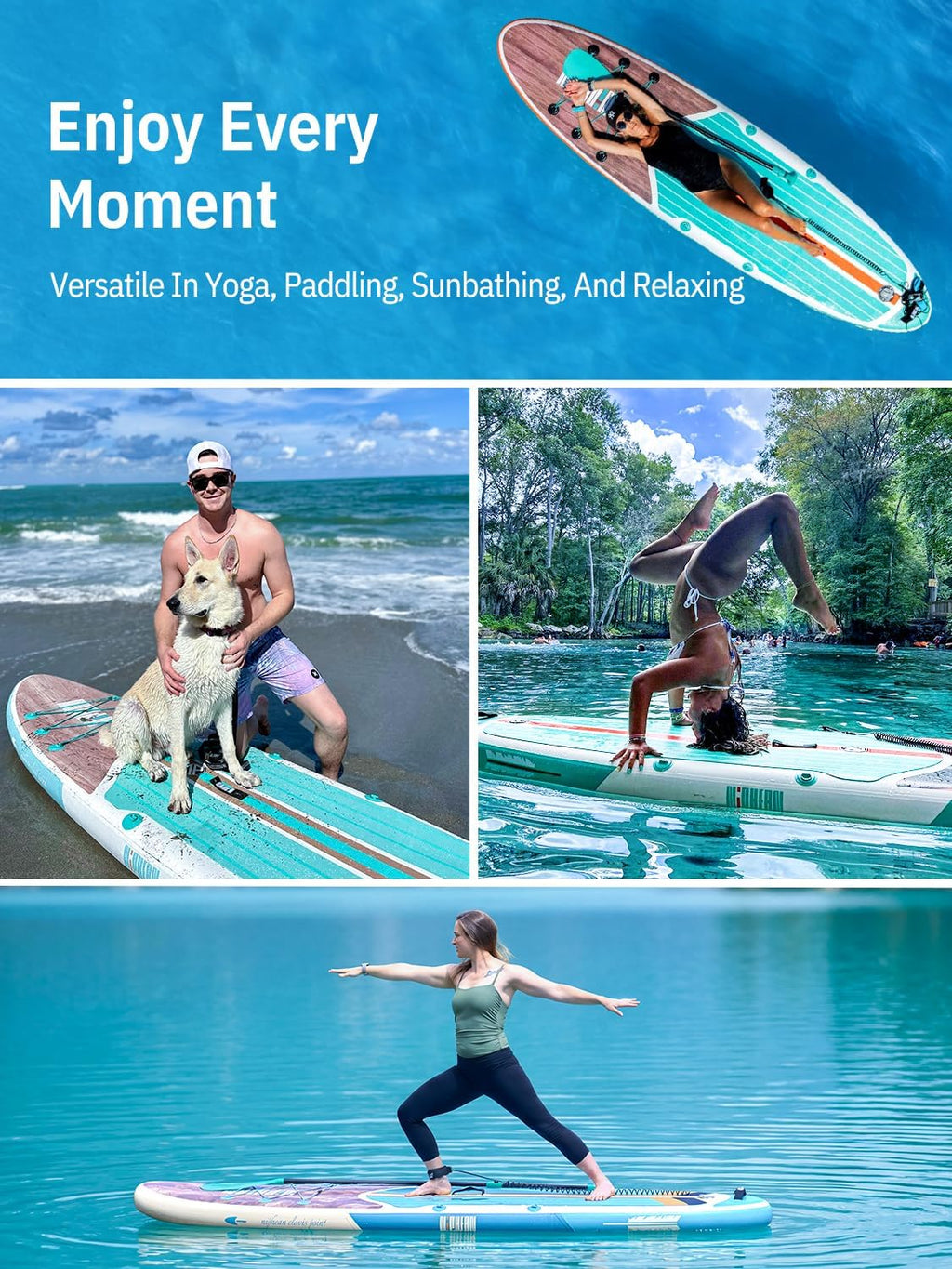 Niphean Inflatable Stand Up Paddle Board with SUP Accessories, Anti-Slip EVA Deck, 10'6'' Inflatable Paddle Boards for Adults & Youth of All Skill Levels
