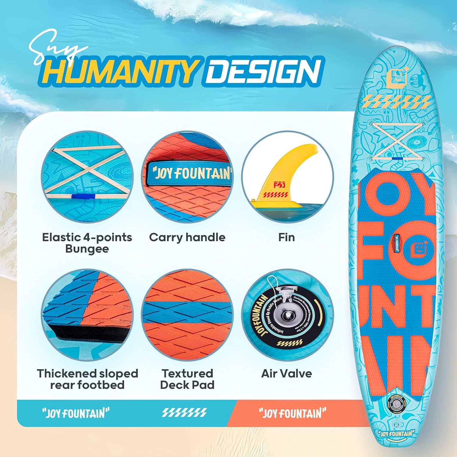 Inflatable Paddle Board,10.8'x31.5'x6' Stand Up Paddle Boards,Premium SUP Board Paddle with Removable Fin, Floating Paddle, Hand Pump, Waterproof Bag for Adults & Youth