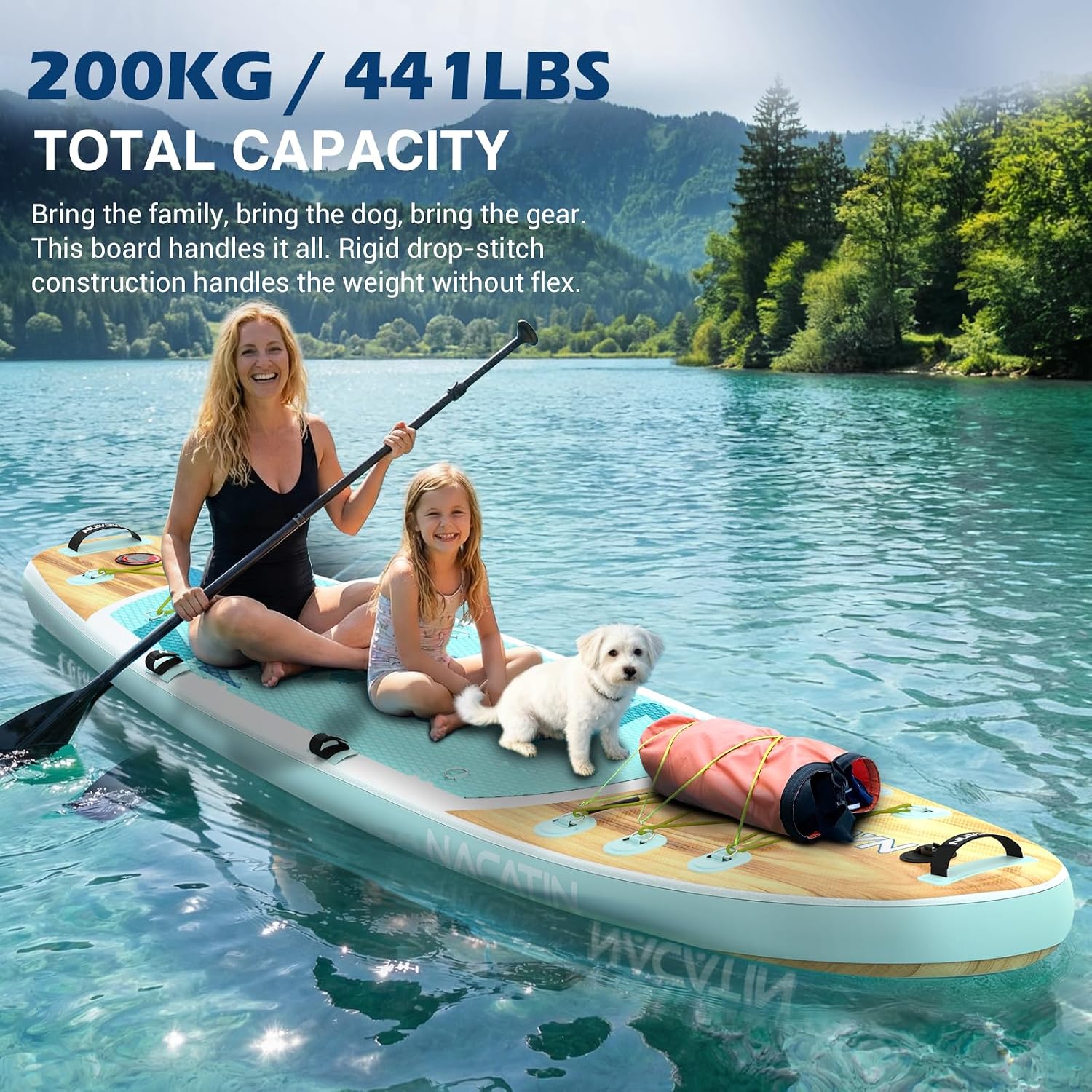 NACATIN Inflatable Stand Up Paddle Board,10'6'Upgrade Version Blow Up Paddle Boards for Adults with Premium SUP Accessories& Backpack,Adjustable Paddle,Camera Mount,Hand Pump, for Lake, River, Yoga