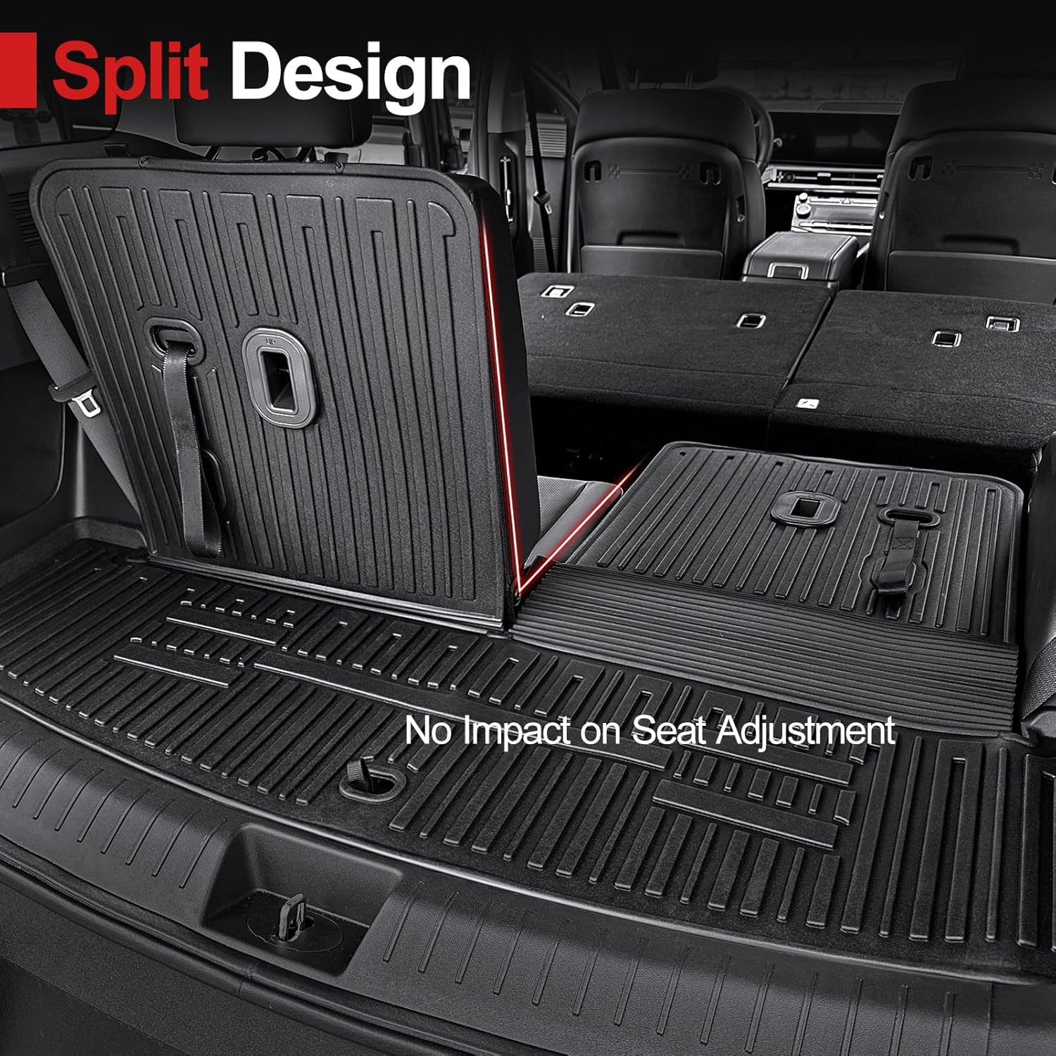 Floor Mats for Hyundai Santa Fe 2024-2026 (Fit Hybrid and Gas), TPE All Weather Protection Durable Trunk Cargo Mat with Backrest Mat for Hyundai Santa Fe