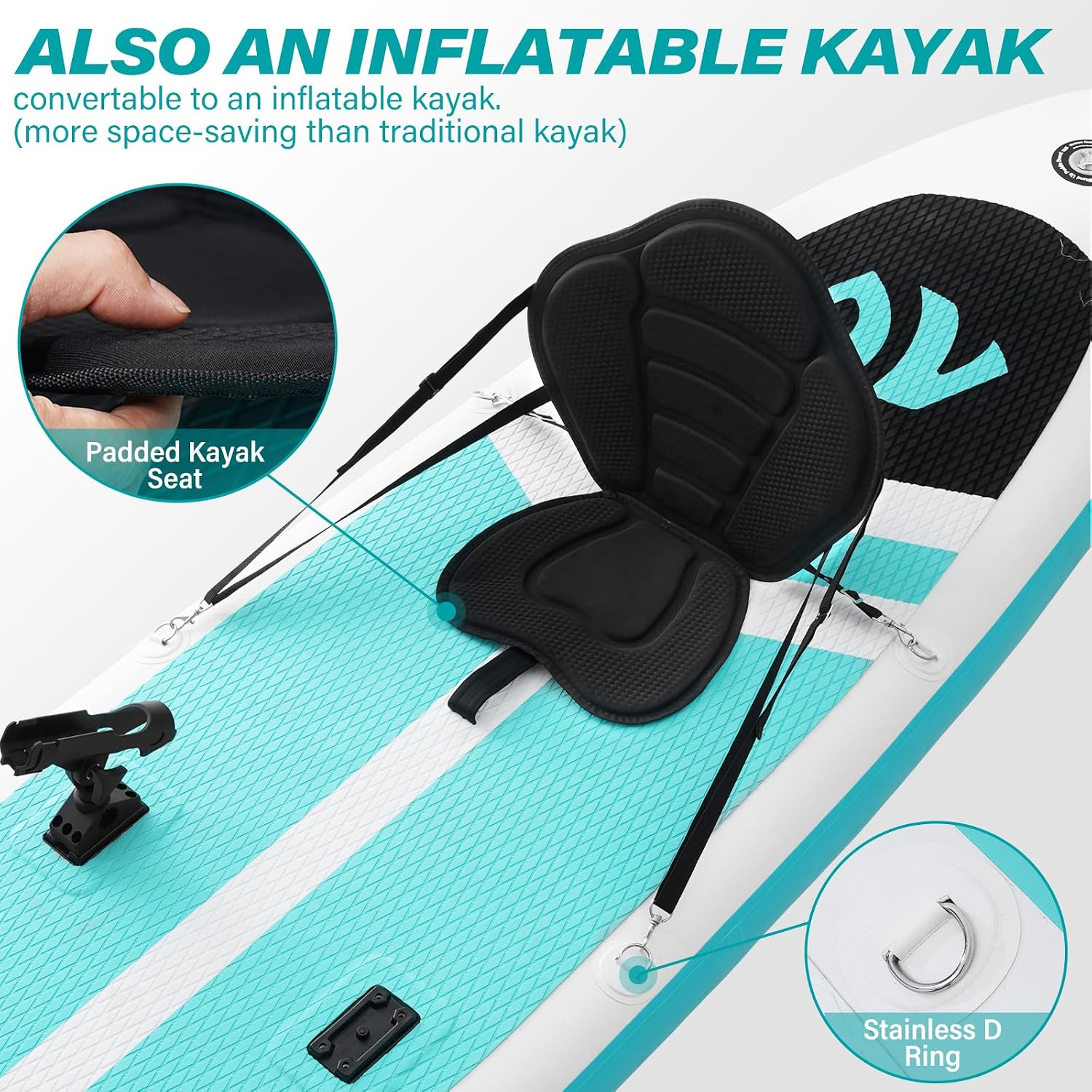 Paddle Board 11'x33 x6 Extra Wide Inflatable Stand Up Paddle Board with Hand Pump,Leash, Adjustable Paddle For Basic Version, Extra Kayak Paddle Kayak Seat 2 Fishing Mounts For Fishing Version