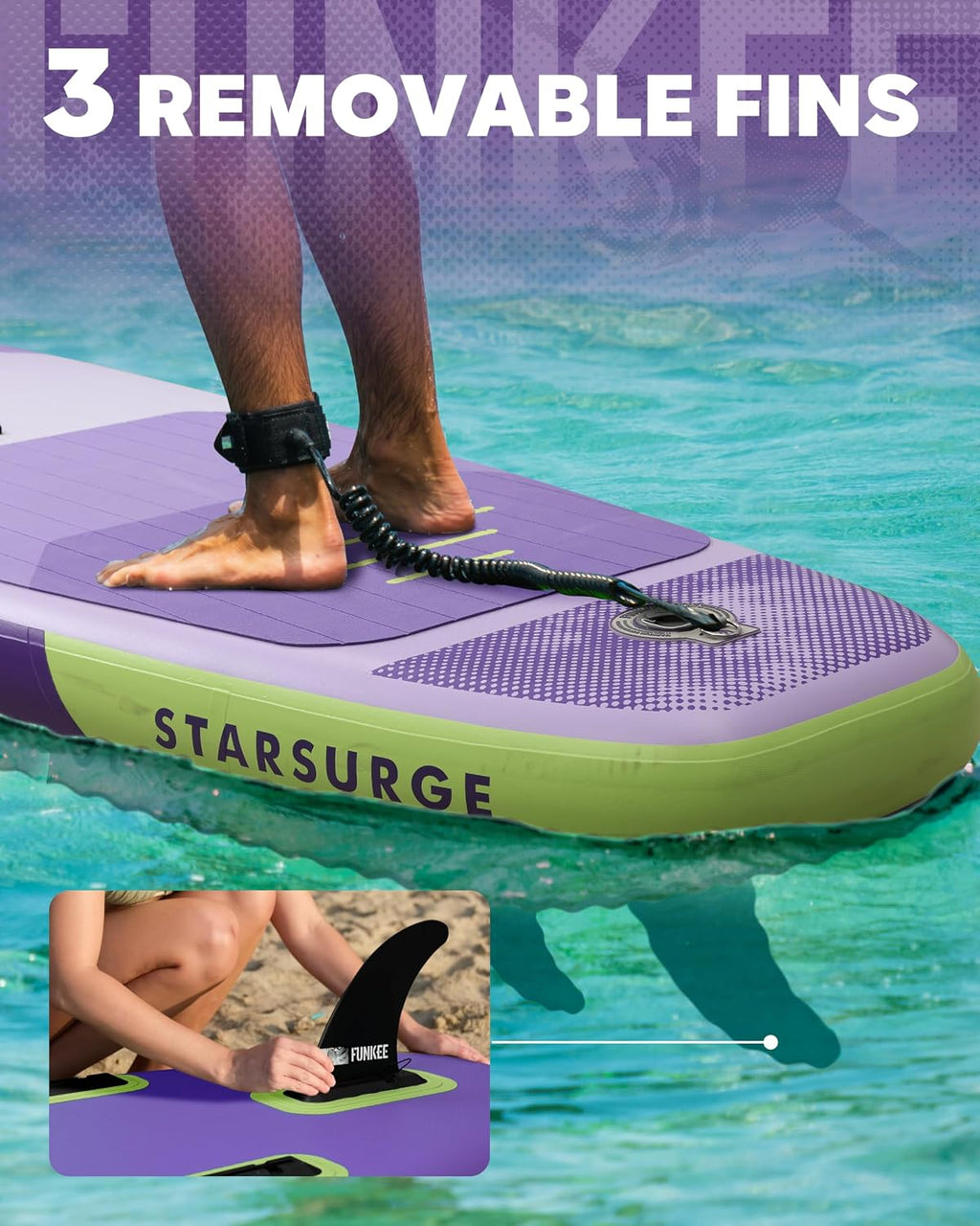 11'×34'×6' Extra Wide Inflatable Stand Up Paddle Board, Sup Board with Removable Fins, Backpack, Floating Paddle, Safety Leash, Floating Phone Case for Adults & Youth of All Skill Levels