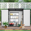 KEIKI 5x3 FT Outdoor Storage Shed Waterproof Resin Cabinet Polypropylene Frame with Lockable Doors for Bikes and Patio Furniture Tools