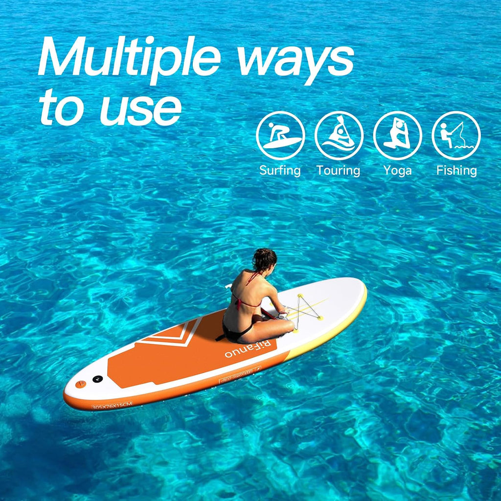 Bifanuo Inflatable Stand Up Paddle Board with SUP Accessories and Backpack