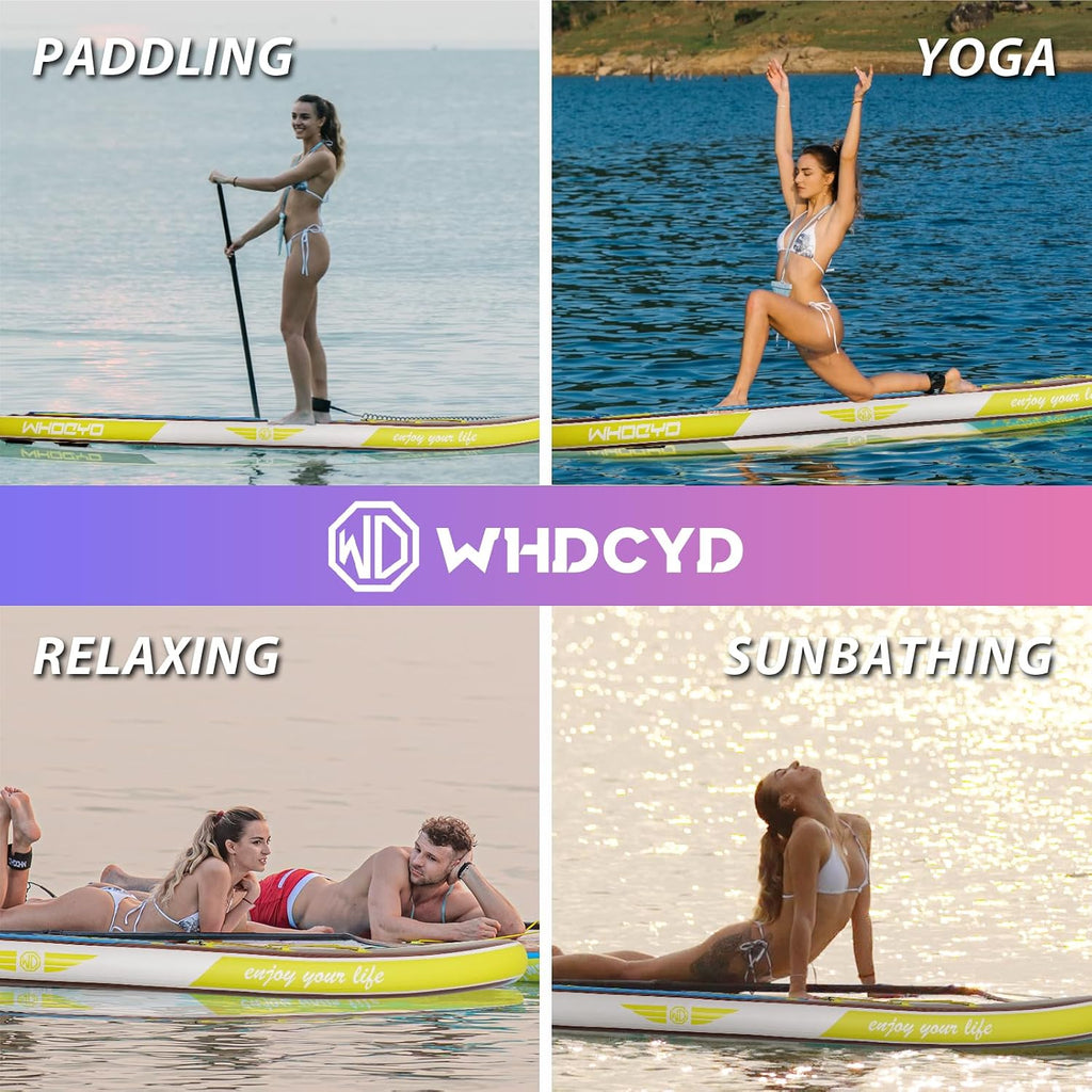 Inflatable Stand Up Paddle Board 11' × 33' × 6', Yoga Board with Durable SUP Accessories for Adults & Youth, Versatile Paddle Board