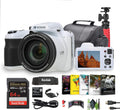 Kodak PIXPRO AZ425 20MP Vlogging Digital Camera (White) 42X Optical Zoom, 24mm Wide Angle Lens Bundle with 64GB Memory Card + Vlogger Tripod + Bag + More Vlog Accessories