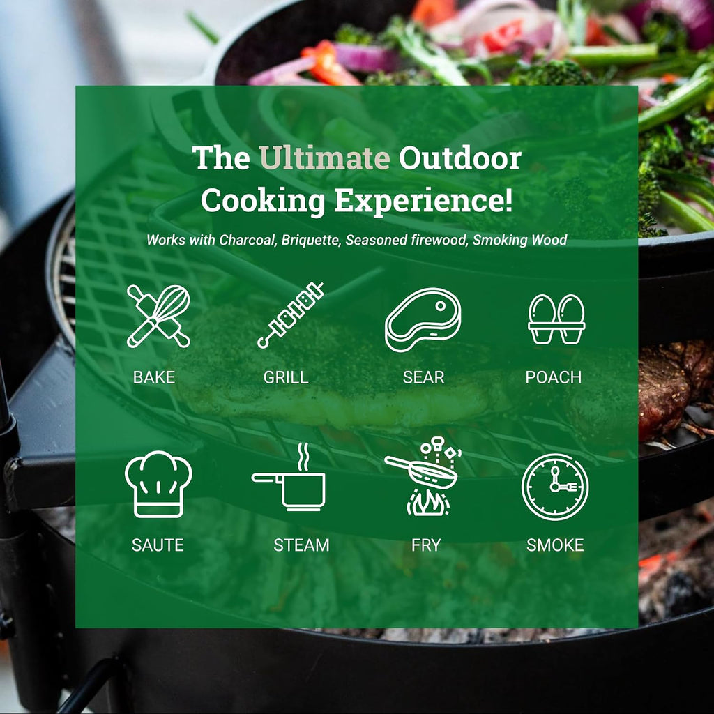 KUDU Grill - Open Fire BBQ Grilling System, Portable Charcoal Grills
