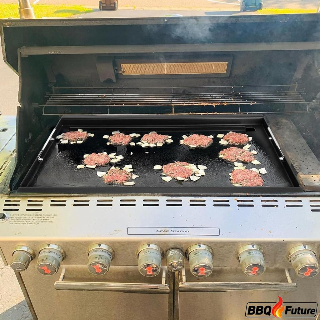 Full Size Griddle Insert for Weber Summit 600 Series E/S 650 640 660 670 Gas Grills With Smoker Box, Heavy Duty Flat Top with Spatula Set for Weber Grill Replacement Parts 67552