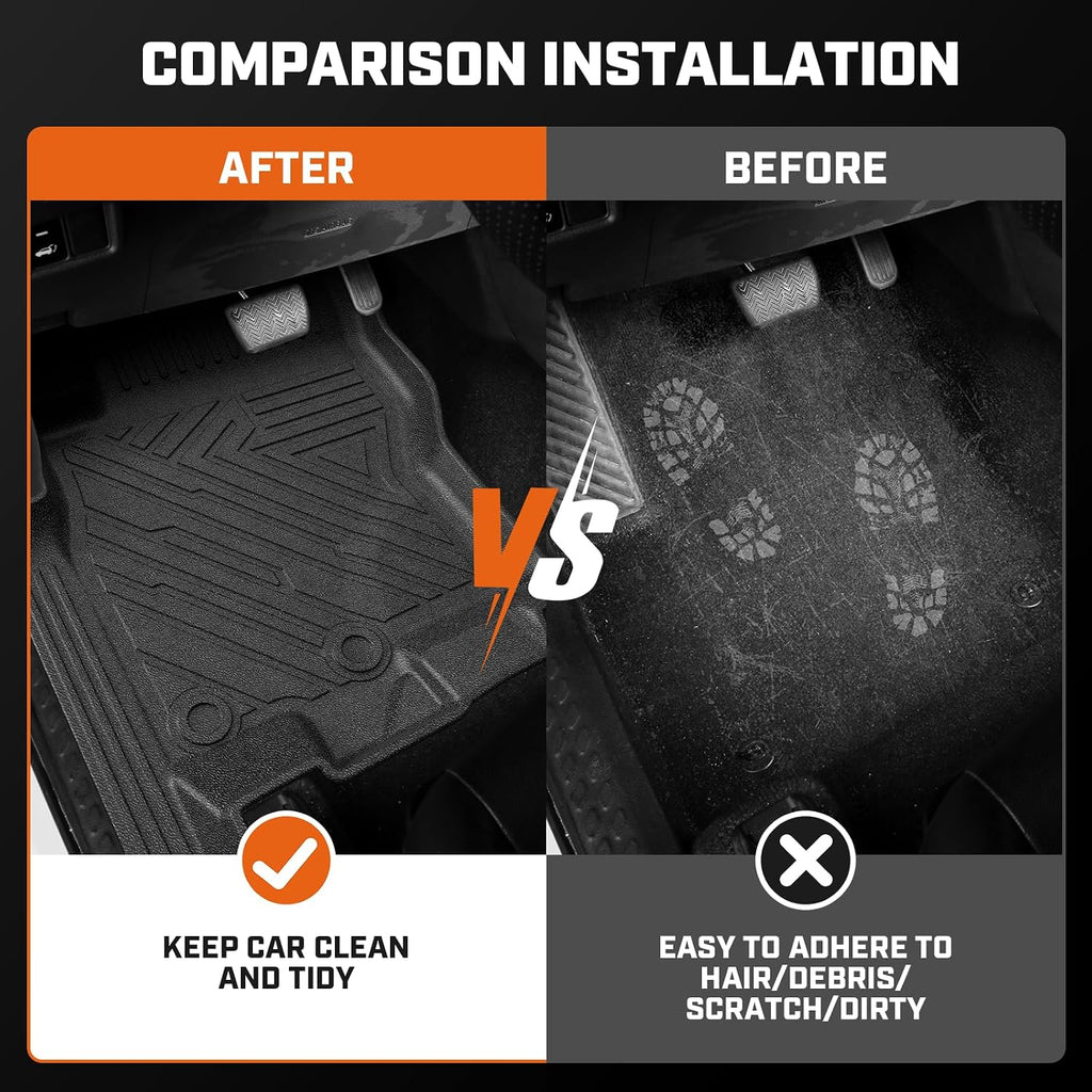 Mixsuper Floor Mat & Cargo Liner for Nissan Frontier 2022-2026 (Crew Cab),with 2nd Row Under-Seat Storage(Not with Under Seat Speaker),TPE Floor Liners Protection for Frontier Accessories,Car Mats