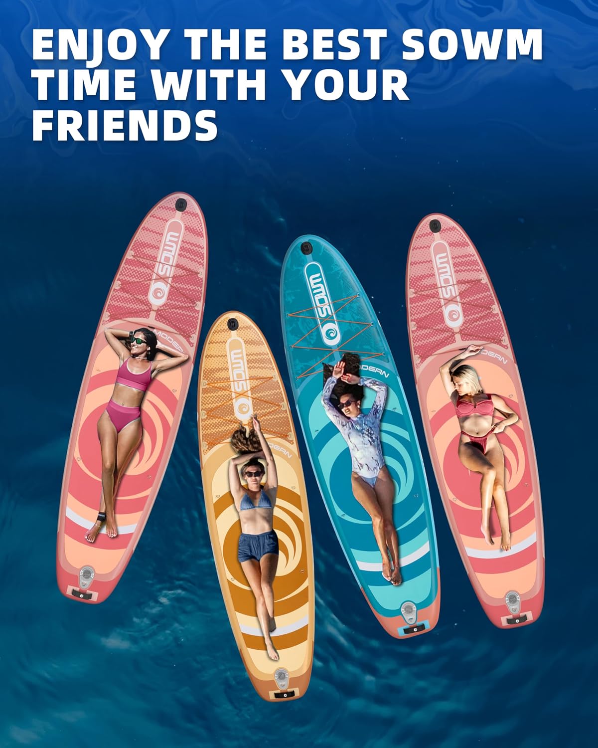 Inflatable Paddle Boards, Stand Up Paddle Board for Adults Youth of All-Round, 10'6'' *33'' * 6'' Extra Wide & No-Slip Sup for Yoga Fishing