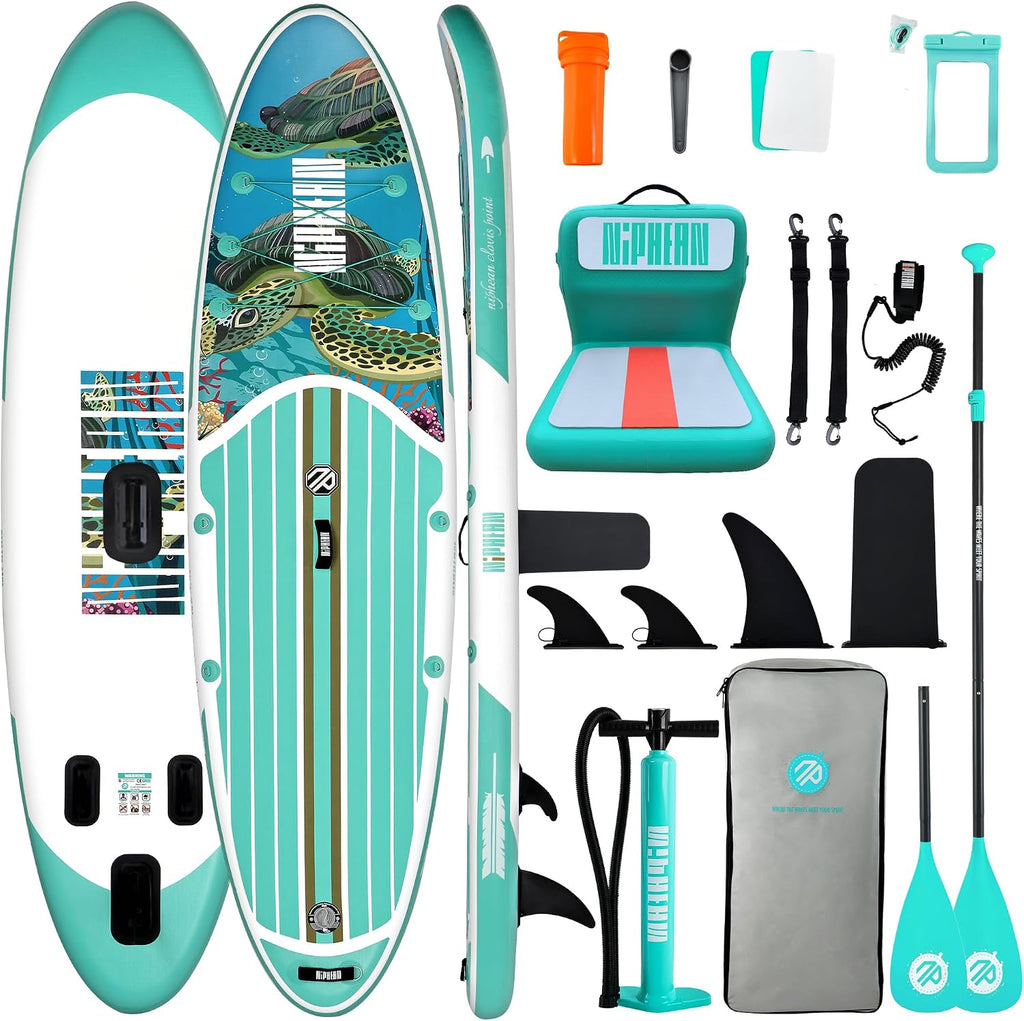 Niphean Inflatable Stand Up Paddle Board with SUP Accessories, Anti-Slip EVA Deck, 10'6'' Inflatable Paddle Boards for Adults & Youth of All Skill Levels