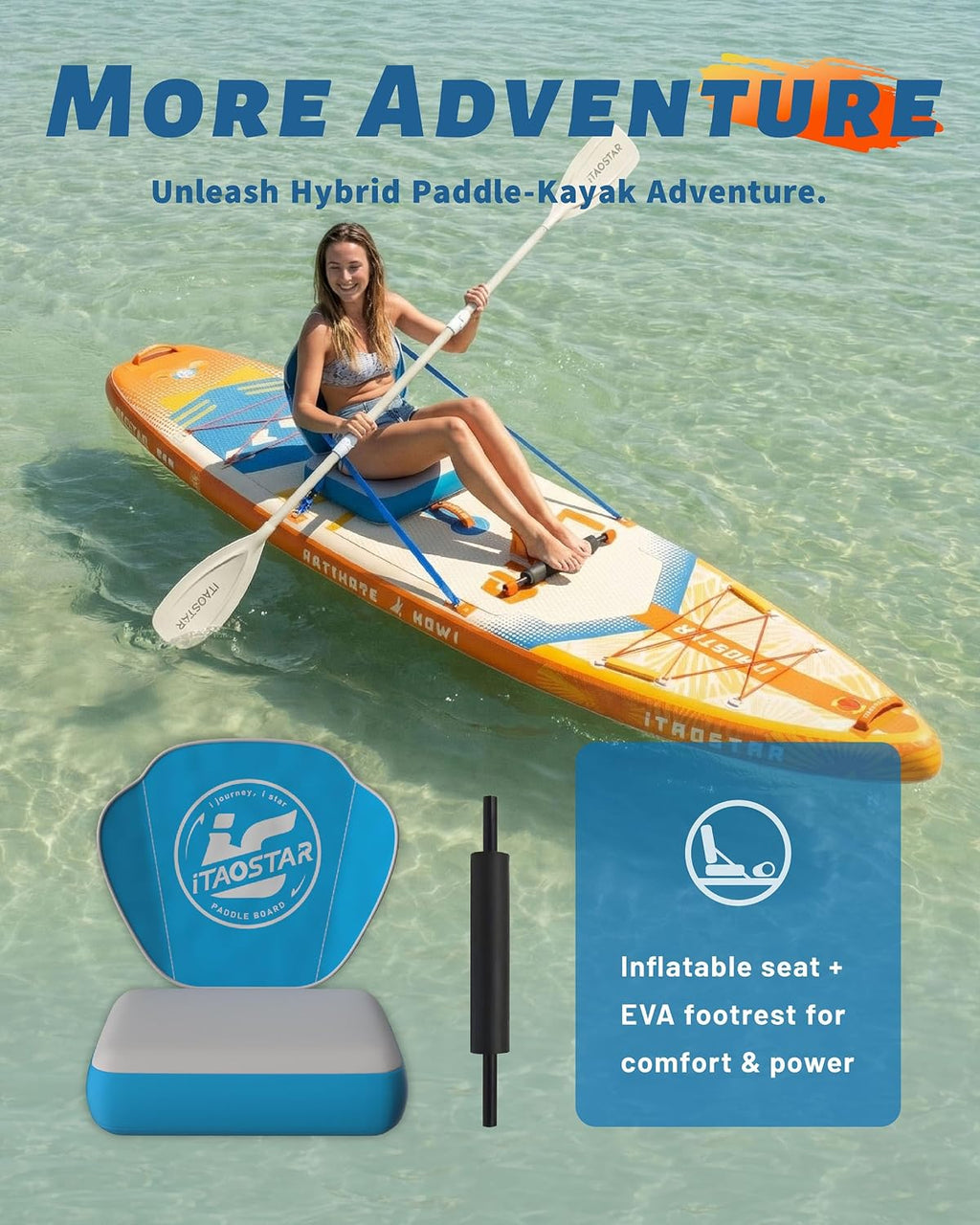 iTAOSTAR Lead 12' × 35' / 11' × 33' Stand Up Paddle Board Inflatable, Extar Wide SUP Board with 5 Fins Stable Design for Adults, Youth, All Skill Levels, Lakes, Oceans