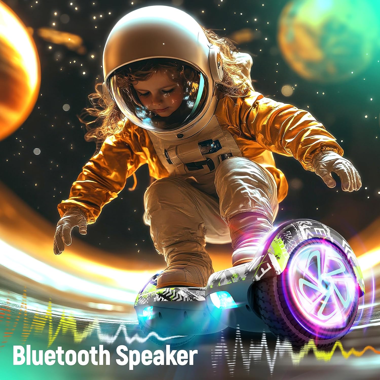 LIEAGLE Hoverboard, 6.5' Self Balancing Scooter Hover Board with Bluetooth Wheels LED Lights for Kids Adults