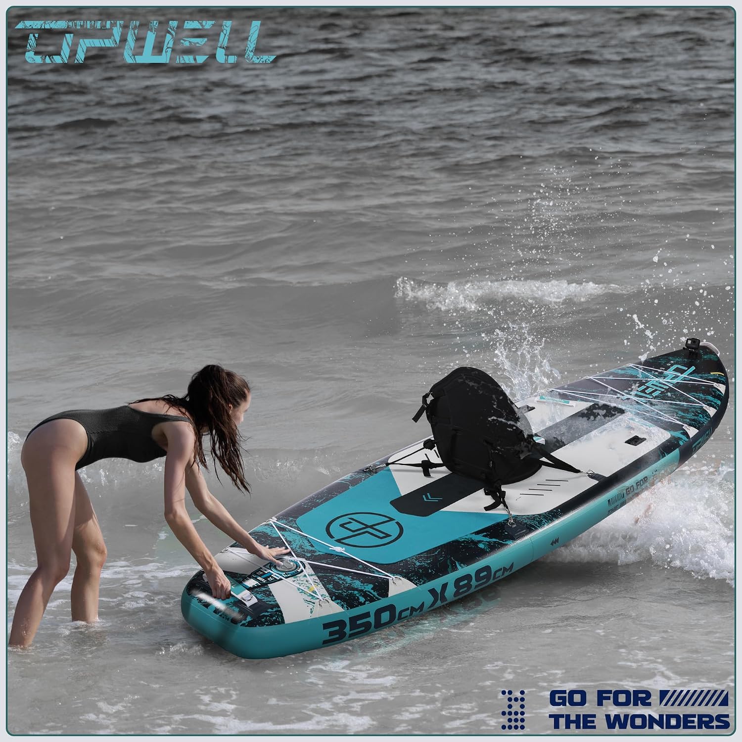 UPWELL 10'6'/11'/11'6' Inflatable Paddle Board, Stand Up Paddlboard for Youth & Adults, Stable Design, Premium SUP Accessories, Backpack, Leash, Hand Pump, Fins